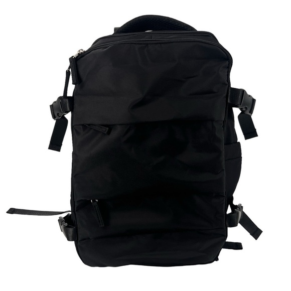 NWT Black Multi Pocket Travel Work School Backpack - Picture 1 of 10